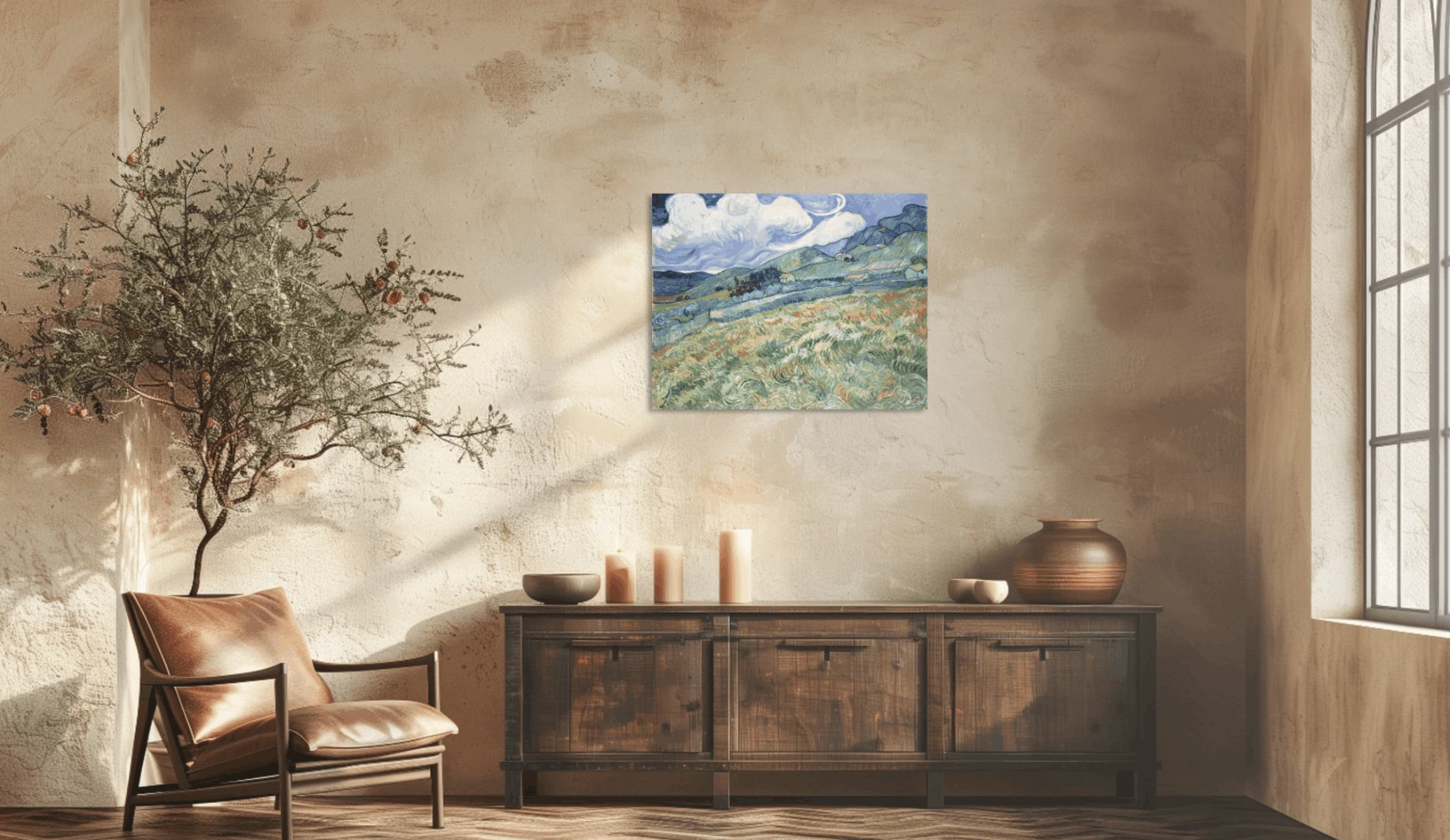 Van Gogho reprodukcija ant interjero sienos